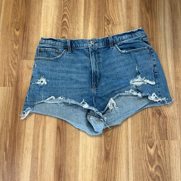 Ambercrombie & Fitch High Rise The Mom Short Denim Shorts Sz 33 - Picture 1 of 3
